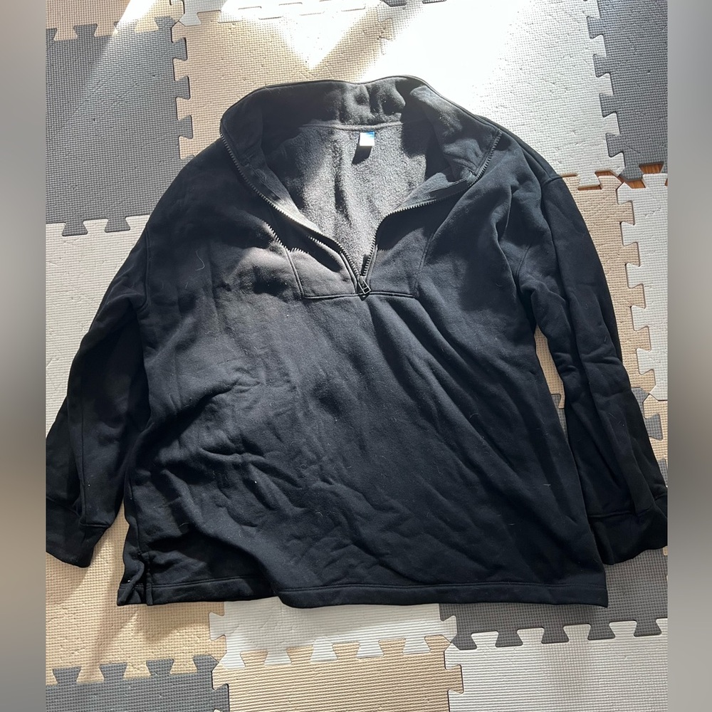 Black Maternity quarter zip Sweatshirt